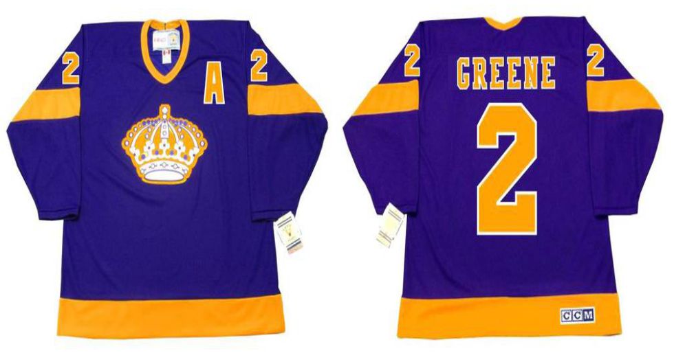 2019 Men Los Angeles Kings #2 Greene Purple CCM NHL jerseys